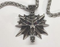 Кулон Геральта медальон 3D Ведьмак (The Witcher) с нержавеющей стали сплошной + мешочек