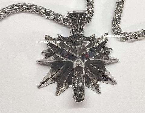 Кулон Геральта медальон 3D Ведьмак (The Witcher) с нержавеющей стали сплошной + мешочек -   -