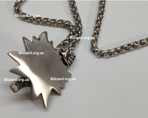 Кулон Геральта медальон 3D Ведьмак (The Witcher) с нержавеющей стали сплошной + мешочек -   -