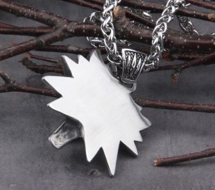 Кулон Геральта медальон 3D Ведьмак (The Witcher) с нержавеющей стали сплошной + мешочек