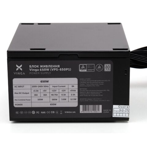 Блок питания Vinga 650W ОЕМ (VPS-650P1) - Блоки питания - Блоки питания