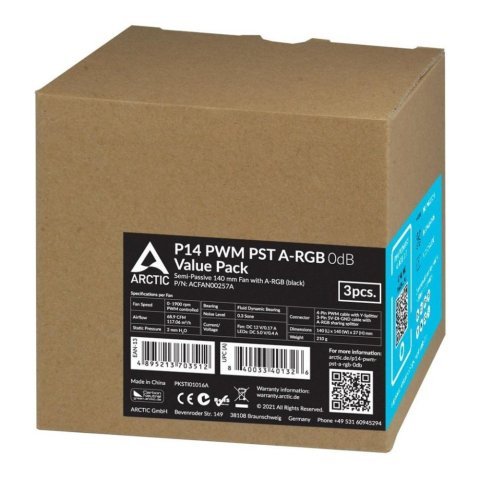 Кулер для корпуса Arctic P14 PWM PST A-RGB (3-fan pack ) (ACFAN00257A) - Нулевой остаток (Feed)  - Нулевой остаток (Feed) 