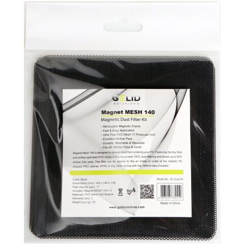 Пылевой фильтр для ПК Gelid Solutions MAGNET MESH DUST FILTER 140 3pcs (SL-Dust-04) - Акссесуары к системам охлаждения  - Акссесуары к системам охлаждения 