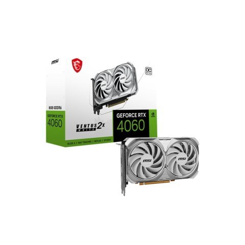Видеокарта MSI GeForce RTX4060 8Gb VENTUS 2X WHITE OC (RTX 4060 VENTUS 2X WHITE 8G OC) - Нулевой остаток (Feed)  - Нулевой остаток (Feed) 
